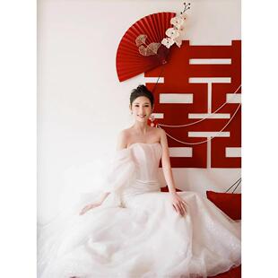 婚礼房间布局套装装饰丝花婚礼女子卧室中国风新房气球装饰简约典