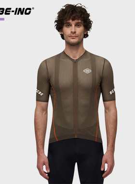 BCBE-ING男士骑行服短袖竞赛螺纹面料透气冰感速干公路自行车上衣