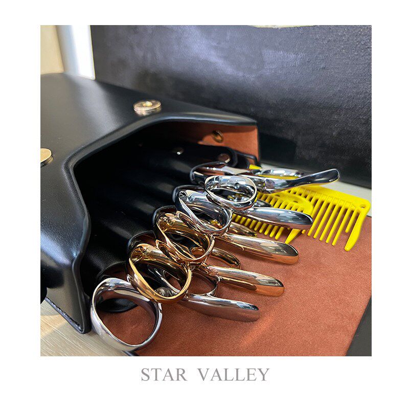 发型师翻盖剪刀包美发p师黑色剪子斜挎包理发师时尚个性潮流工具