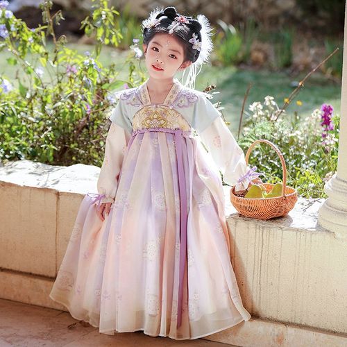 汉服女童2025新款儿童古装中国风超仙唐装古风公主女孩春秋连衣裙
