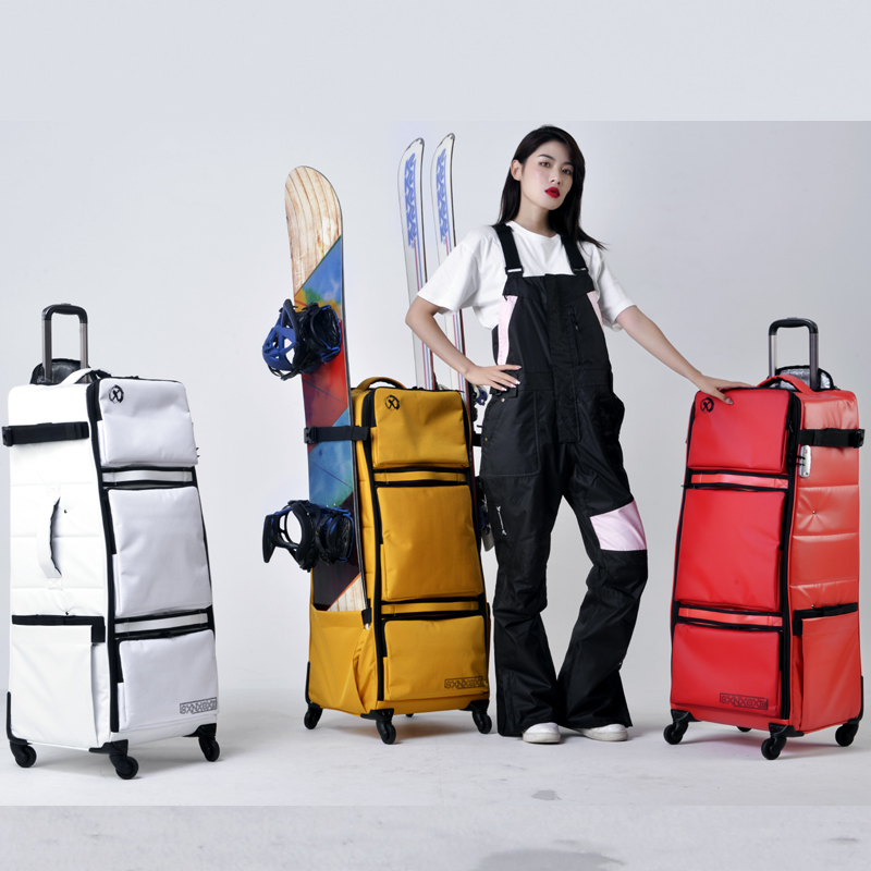雪鞋包万向轮滑雪拉杆箱可插单板双板行李箱防水旅行箱可托运