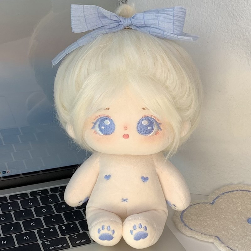 无雪正版20cm棉花娃娃女 公仔女孩L 裸娃 带骨架玩偶娃衣