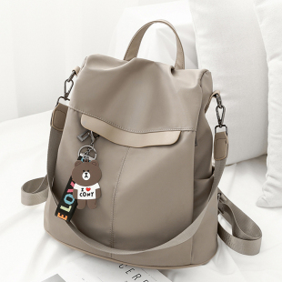 潮时尚 韩版 百搭大容量背包学院风书包 双肩包包女2021新款 防盗夏季