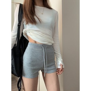 运动裤 子夏季 美式 留下 健身瑜伽裤 高弹包裹骑行紧身短裤 热裤 1992