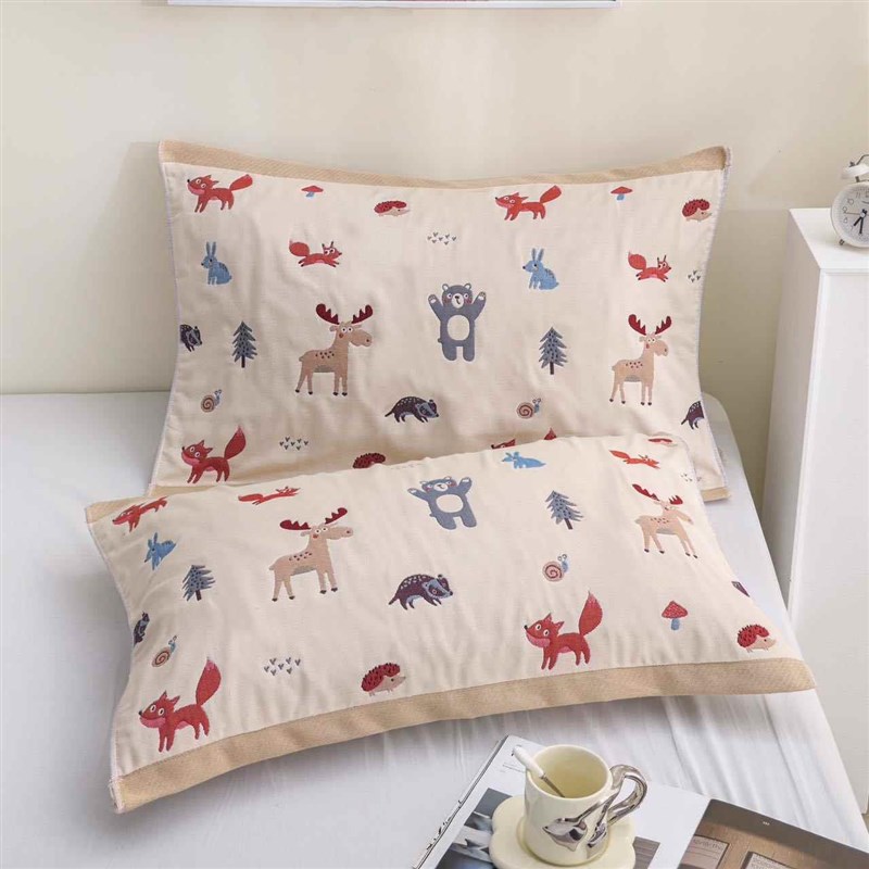 八层加厚纱布枕巾一对装成人高档不G掉毛枕头巾四季家用单人新品