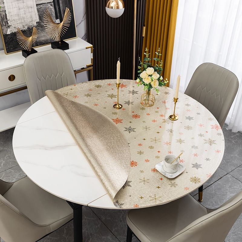 园卓垫1.2米1.4米网红圆桌桌布防水防油圆形餐桌垫软W玻璃pvc简约