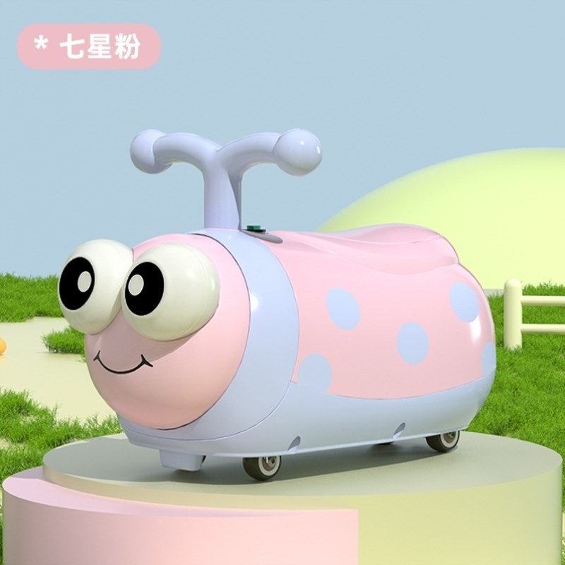 新款儿童滑行车四轮1-3岁溜溜车可坐卡通瓢虫防侧翻玩具车扭扭车