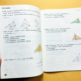 三角形练习册八年级上册数学专项训练全等三角形轴对称分式解方程整式的乘法与因式分解计算题应用题重点案例分析强化训练方程荣恒
