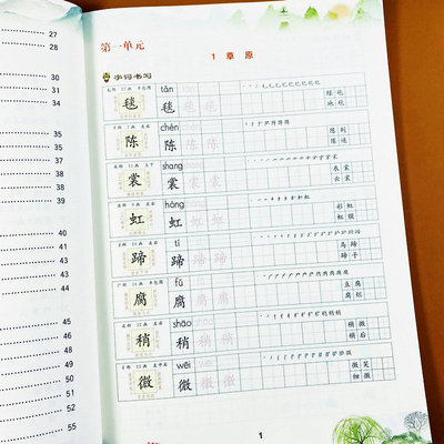 六年级上册同步练字帖人教版字帖