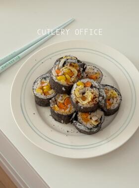 Cutlery 丨定制简约款红色线条蓝色线条氛围盘博主同款甜品餐盘