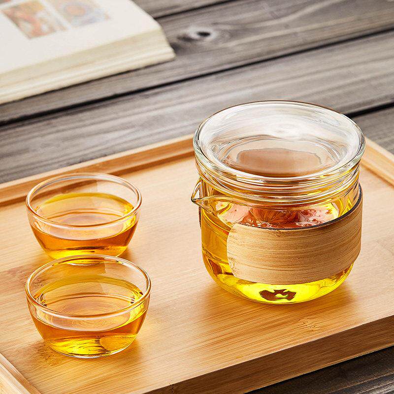 玻璃快客杯一壶二杯便携户外套装隔热单人功夫茶具家用泡茶壶茶杯