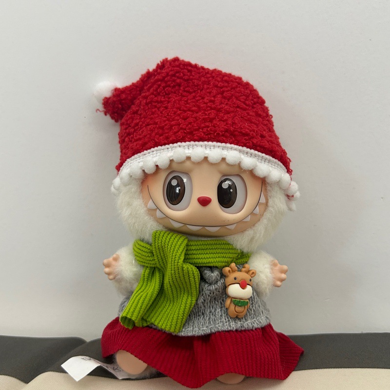 labubu娃衣适用于拉布布一二三代盲盒公仔服饰换装圣诞主题套装
