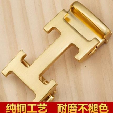 自动扣男士皮带金属配件实心高档黄铜铜高卖质感腰带纯铜男款头单