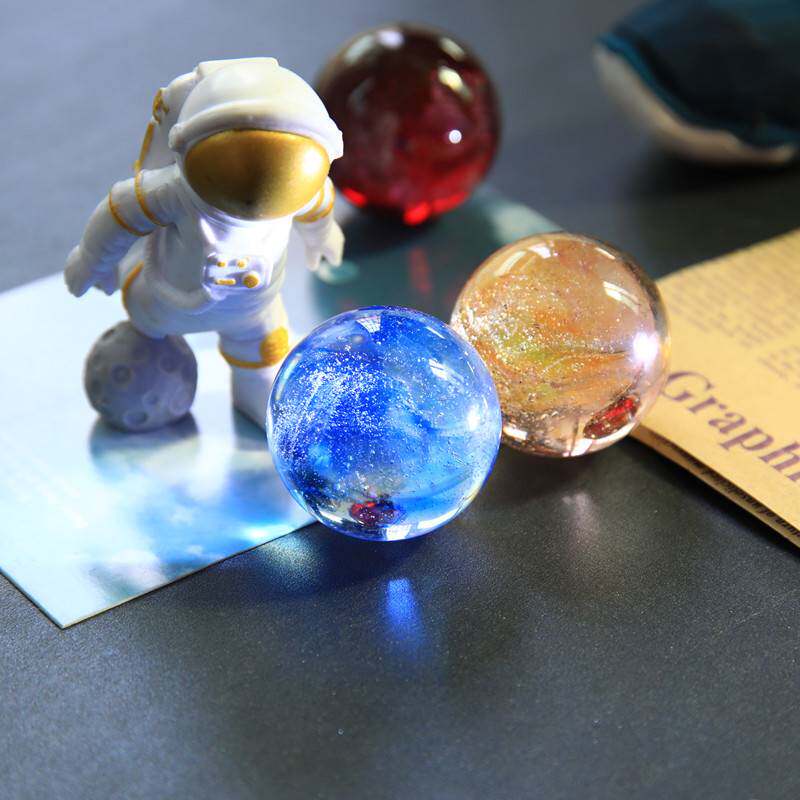 星空七彩琉璃珠发光水晶球小夜灯创意桌面轻奢装饰品摆件节日礼品