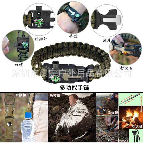 跨境户外edc多功能工具野外生存求生工具套装野营装备防身应急盒