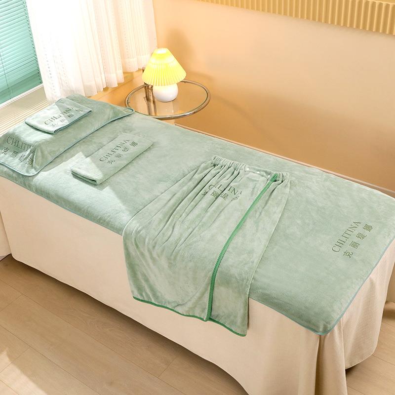 美容院专用毛巾浴巾干发巾加厚吸水浴裙美容按摩床铺床巾印制logo