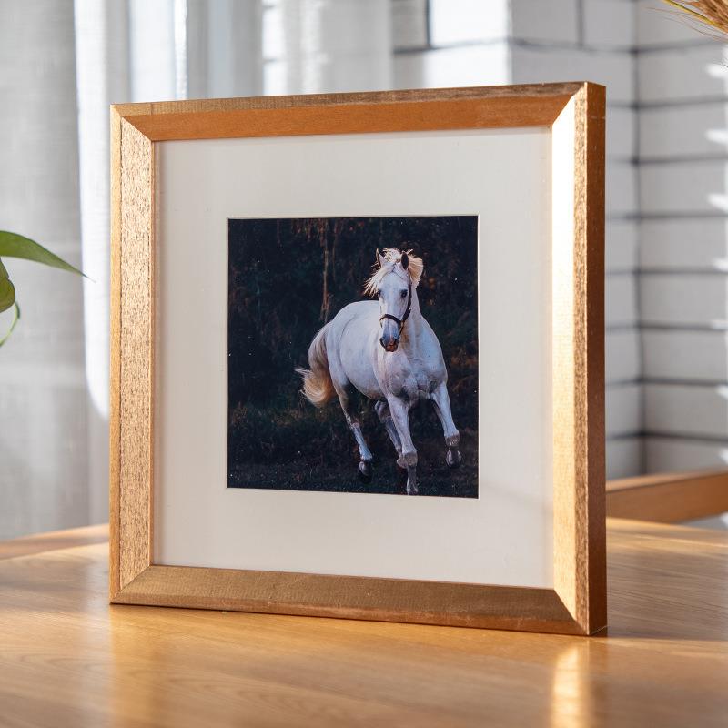 实木相框松木木头摆台正方形国画书法装裱diy框挂墙画框工厂