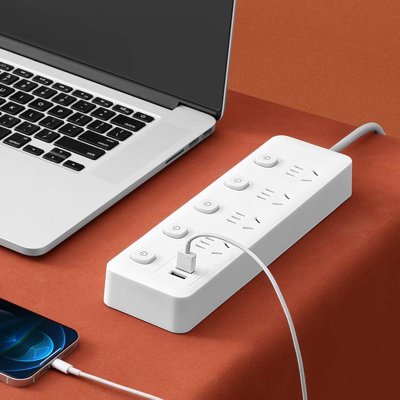 智能排插长线多孔位插座带USB带独立开关插排家用办公多功能排插