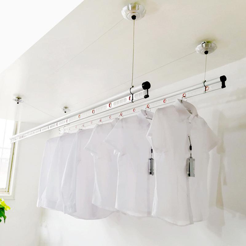 晾衣架阳台晒衣架晾衣杆单杆式晒衣杆手动家用自动凉衣架手摇升降