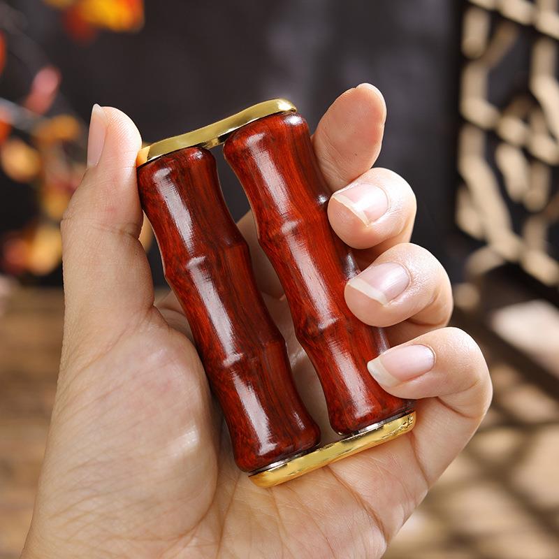 犀牛角紫檀手掌轮按摩器老人搓手恢复训练手指保健器材解压手把件