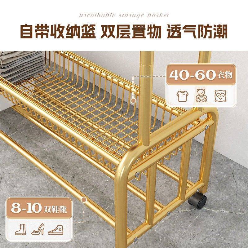 特厚挂衣架卧室衣架落地立式晾衣架子多功能加粗加厚衣帽架双杆厂