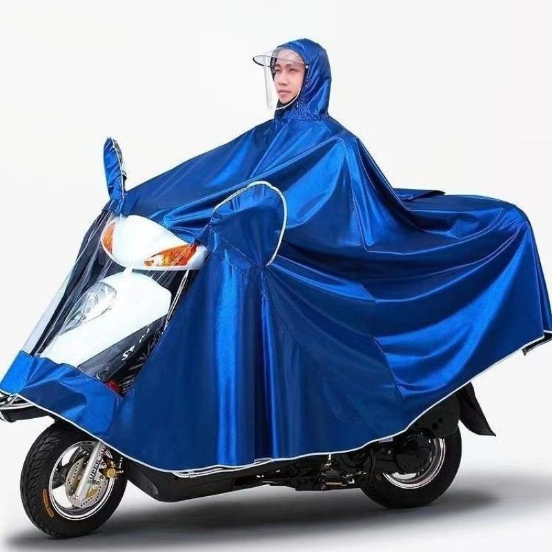 雨衣电动车摩托车雨披成人男女加大加厚双帽檐全身遮挡脚骑行雨衣