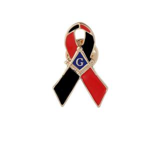 欧美共济会LOGO红色丝带胸针关爱red ribbon lapel pin徽章新品