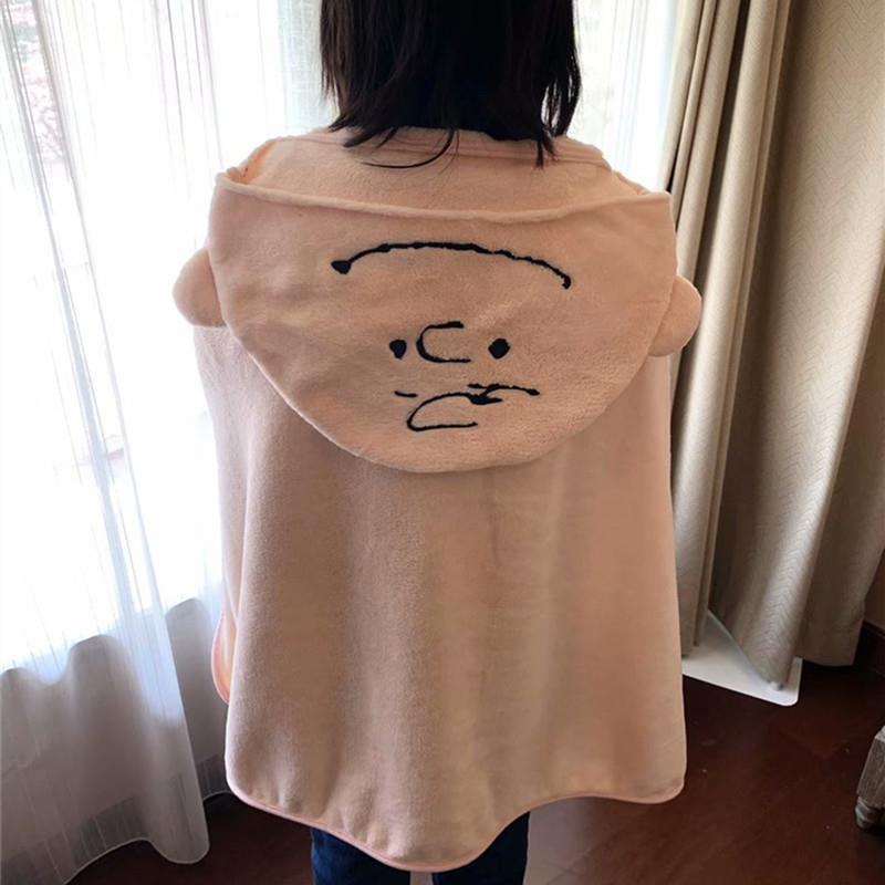 可爱披肩披风斗篷卡通空调毯懒人小毯子单人毛毯办公室秋冬午睡毯
