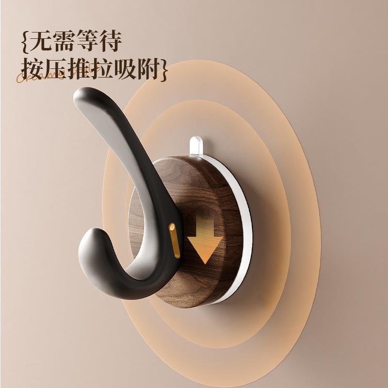 吸盘挂钩免打孔门后挂衣架玄关卫生间浴室强力承重无痕胡桃木粘钩