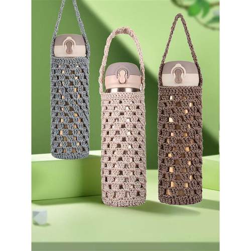 保温杯手工针织杯套成品保护套毛线编织手提水杯袋子防烫隔热通用