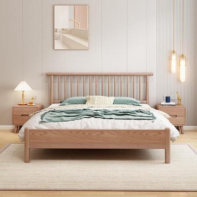 日式温莎床原木侘寂风卧室双人1.8单人1.5现代简约白蜡木全实木床