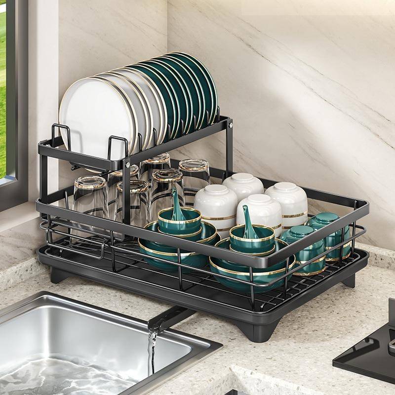 家用碗架沥水架碗碟收纳小型碗柜厨房置物架多层收纳用品碗碟架子