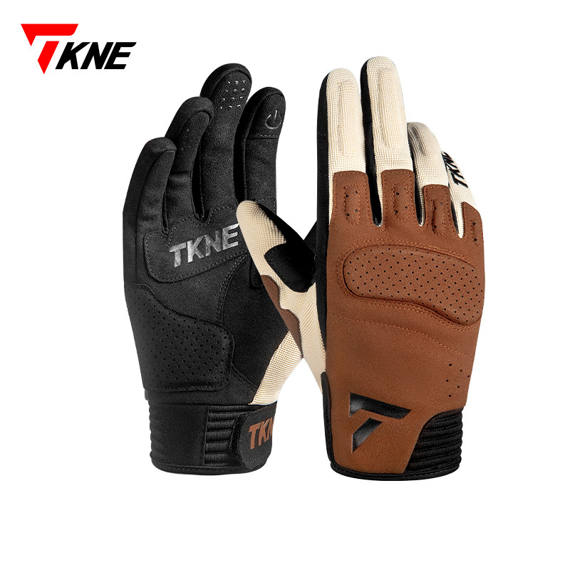 TKNE摩托车骑行手套四季防摔透气