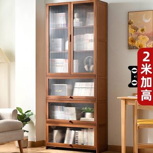 组合书柜子多功能家用落地书架客厅实木多层储物置物架儿童大书橱