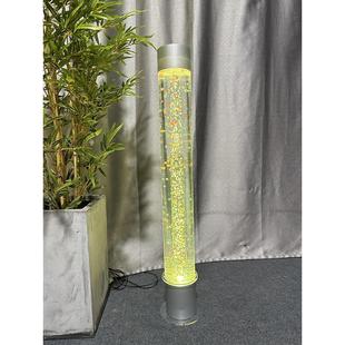 定制摆件流水生财水柱管客餐厅玄关入户门口办公室屏风隔断气泡柱