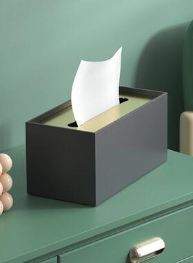 轻奢北欧风不锈钢金属纸巾盒客厅样板房软装摆件桌面现代抽纸盒