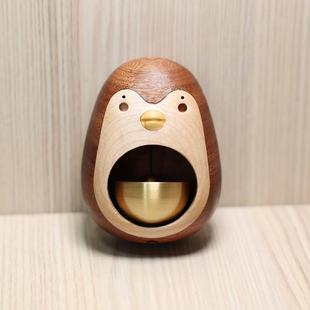 风铃入户门饰铃铛实木治愈系多巴胺门铃铛纯铜吸门式撞铃乔迁礼物