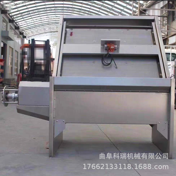 800型牛粪固液分离机 科瑞纸浆污泥甩干机 干湿牛粪斜筛式脱水机