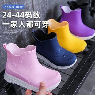 防滑水鞋 雨靴女 中大童儿童雨鞋 轻便亲子上穿孩学加绒户外男孩胶鞋
