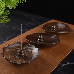 陶瓷复古线香插家用檀香立香炉室内书房点香器净化空气仿古卧香炉