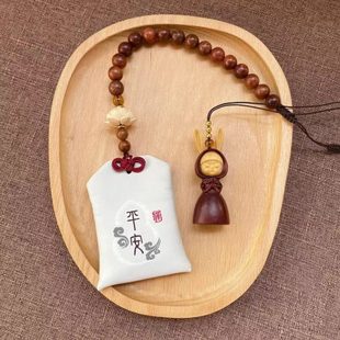 以谦兔DIY木堂可爱汽车挂饰紫檀女神高档汽车挂件保平安梦境