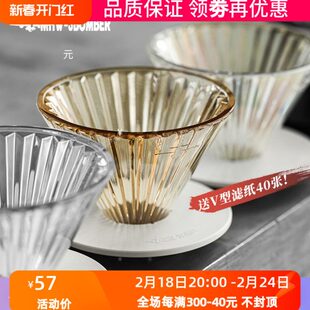 耐热玻璃V60滤杯01手冲滴漏杯家用过滤杯咖啡器具 轰炸机精灵滤杯