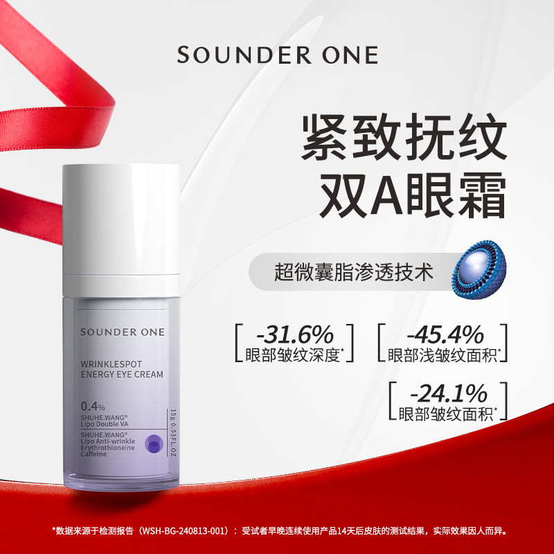Sounder One淡纹紧致眼霜双A醇麦角硫因咖啡因HPR抗皱SOUNDERONE