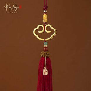饰沙金貔貅车载挂饰男 汽车挂件平安车内吊饰女士后视镜黄铜如意装