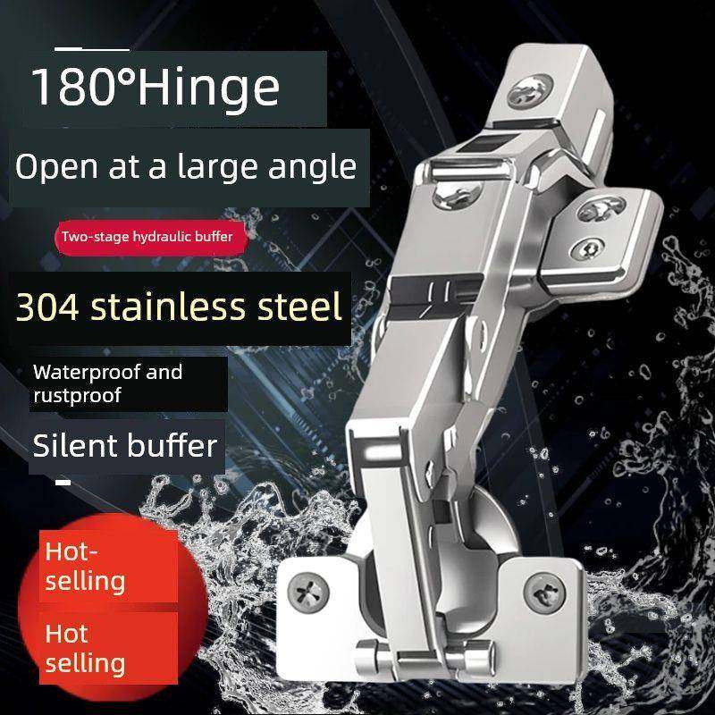 180度橱柜门铰炼304不锈钢衣柜大角度弹簧液压阻尼铰炼缓冲管门铰,基础建材,铰链,淘宝优惠券,粉丝福利购,淘宝优惠卷