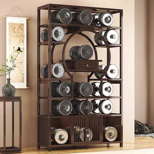 南竹博古架中式茶柜茶具架子置物架茶室氛围布置茶叶展示柜茶杯架