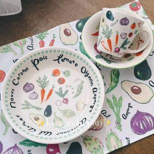 现货丨日本afternoontea蔬菜限定陶瓷餐具餐盘碗马克杯水杯餐垫