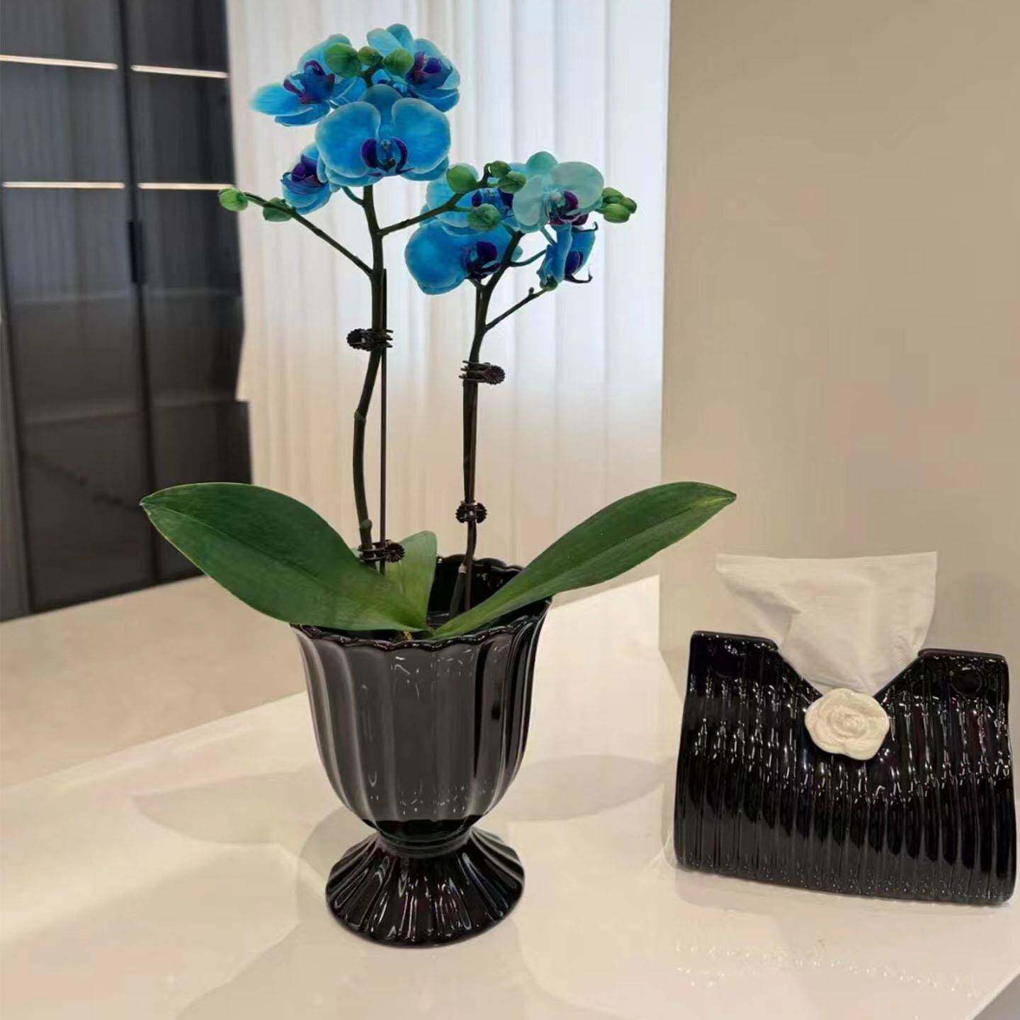 欧式风格陶瓷花盆出口北欧现代简约创意个性设计室内蝴蝶兰花瓶