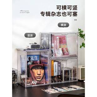 黑胶唱片卡带刘艳芳展示架柜压克力cd透明防尘碟片架子专辑收纳盒
