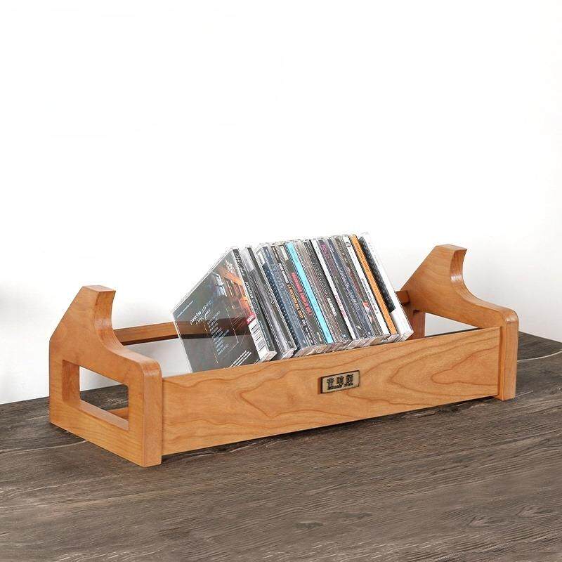 光盘置物架CD架黑胶唱片展示柜实木电影碟片收纳盒桌面陈列架收藏